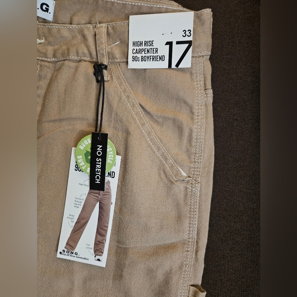 High Rise Carpenter 90s Boyfriend Jeans with buttons - Picture 5 of 14